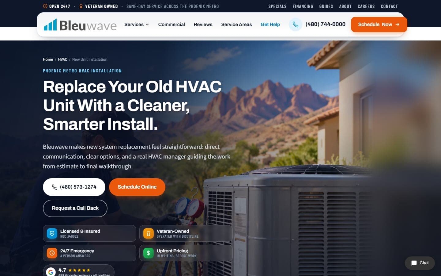 HVAC Installation Offer website