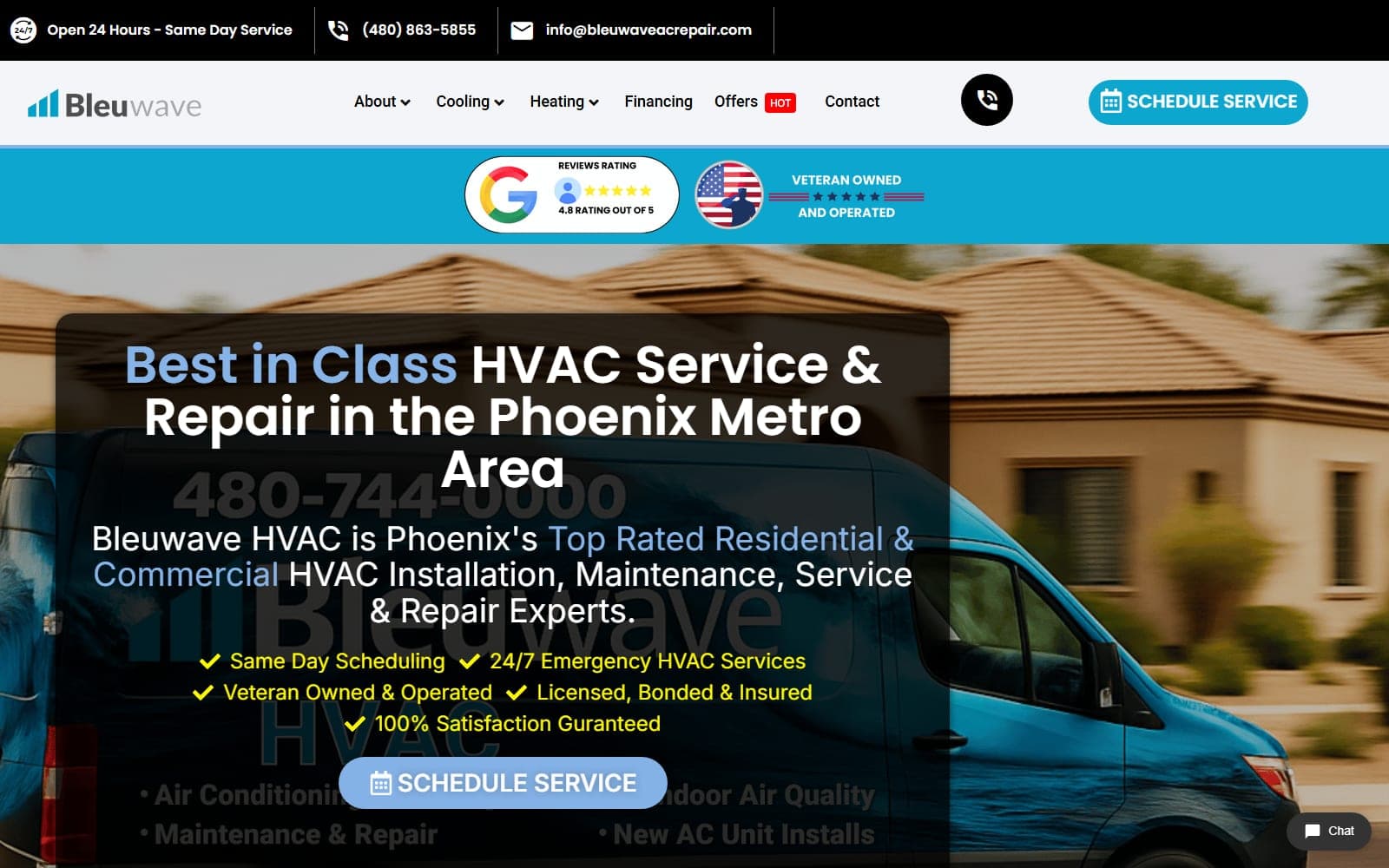 Bleuwave HVAC website