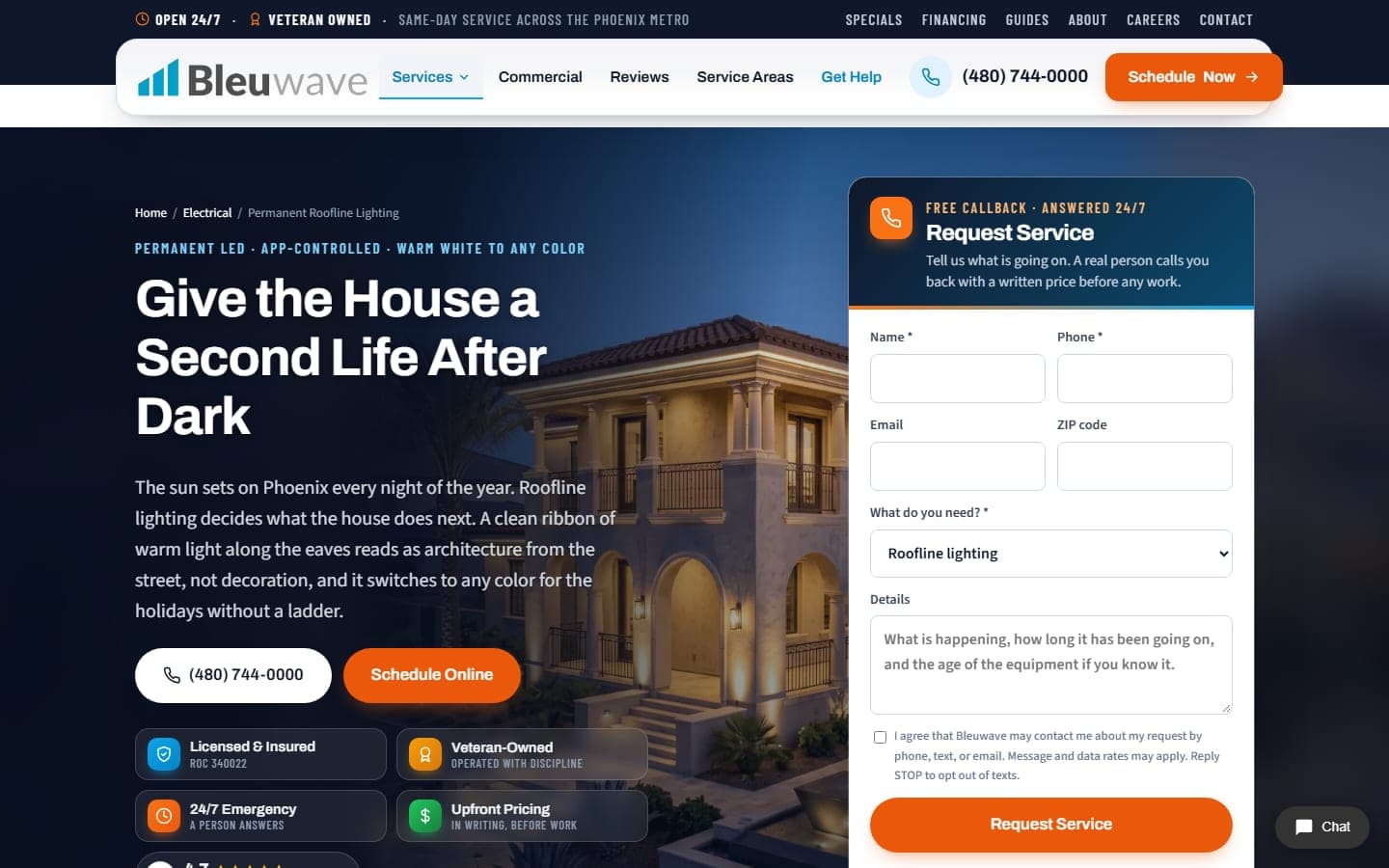 Roofline Lighting website