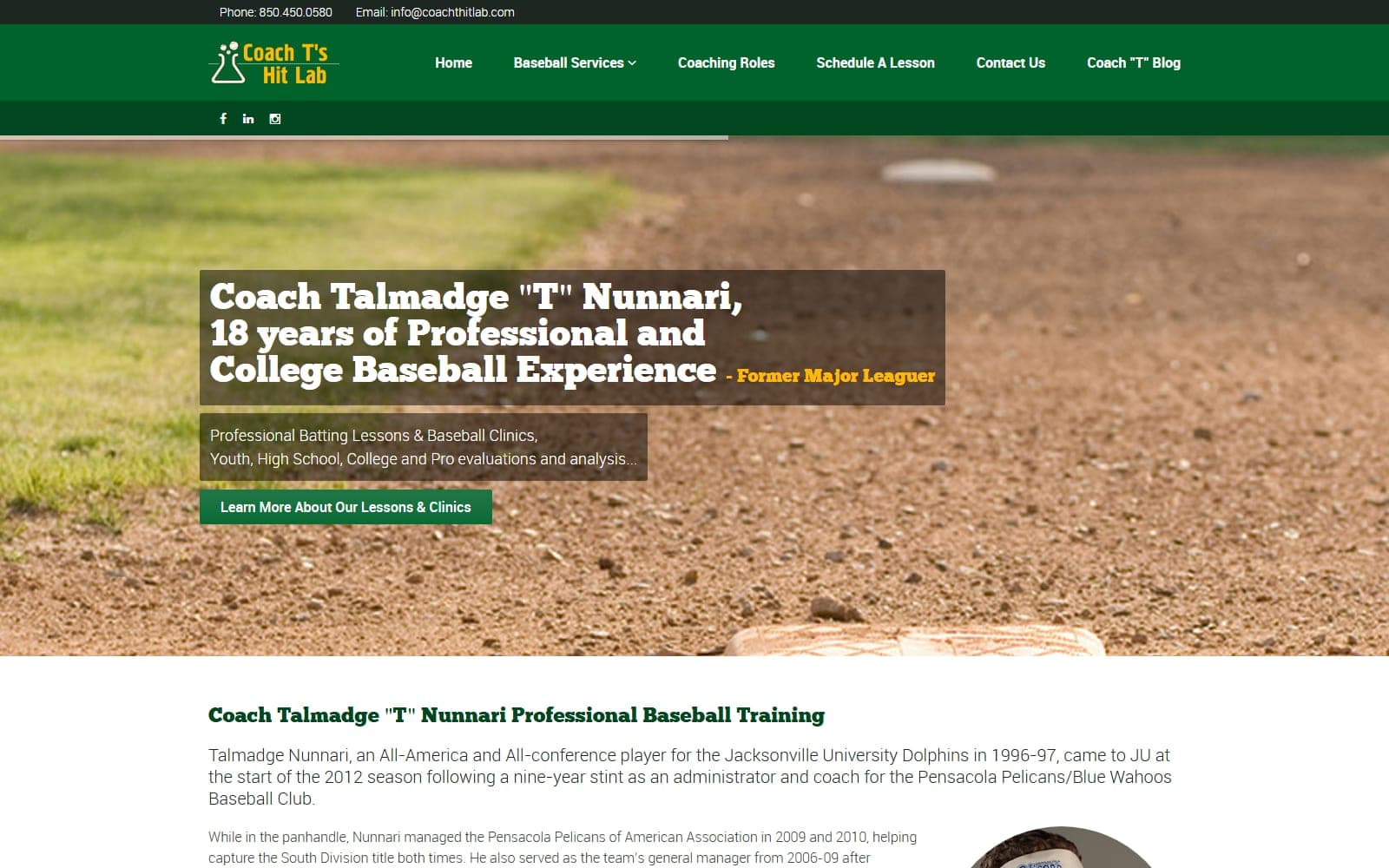 Coach T's Hit Lab website