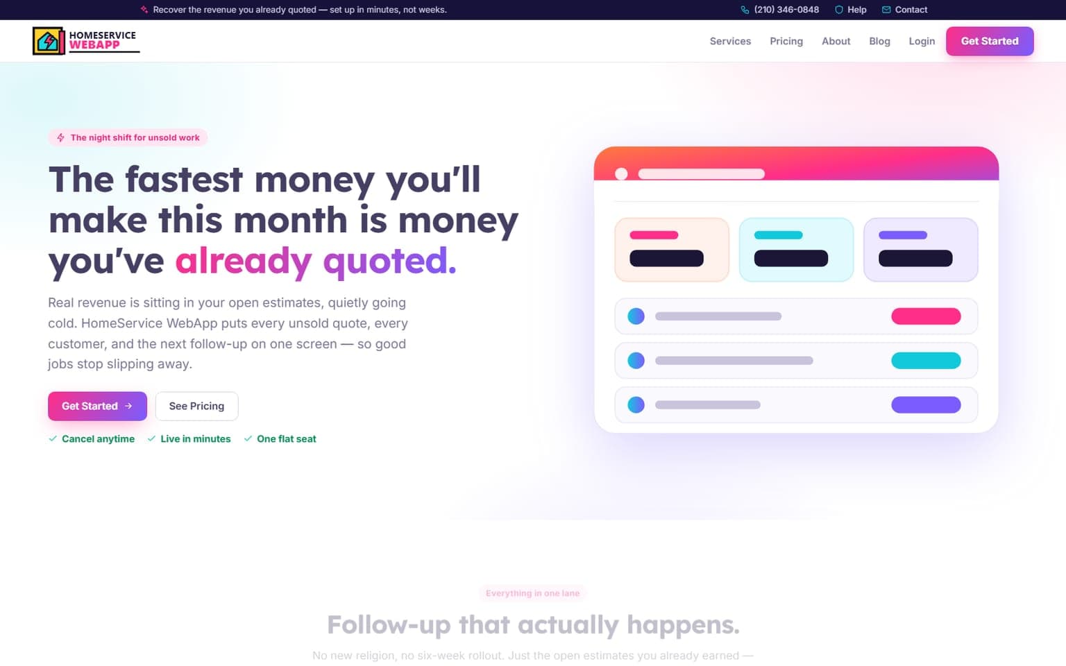 HomeService WebApp — Redesign & Integrations website