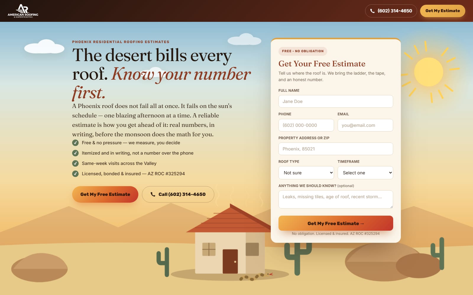 Residential Roof Estimates — Phoenix, AZ · Southwest