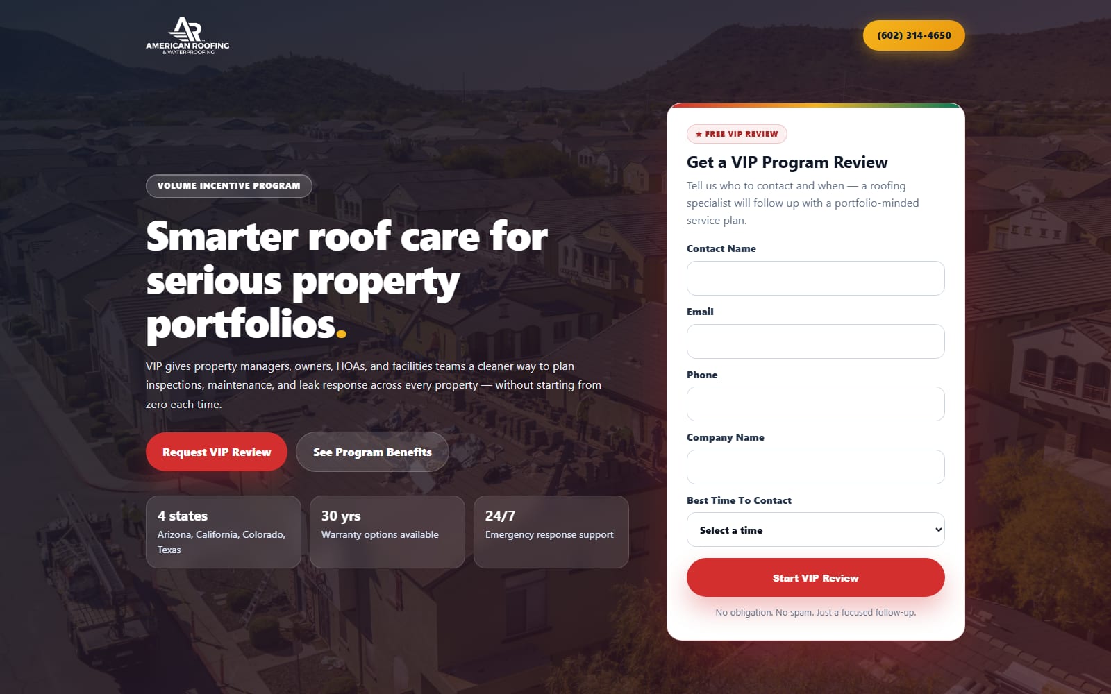 Roofing VIP Program — Phoenix, AZ · Southwest