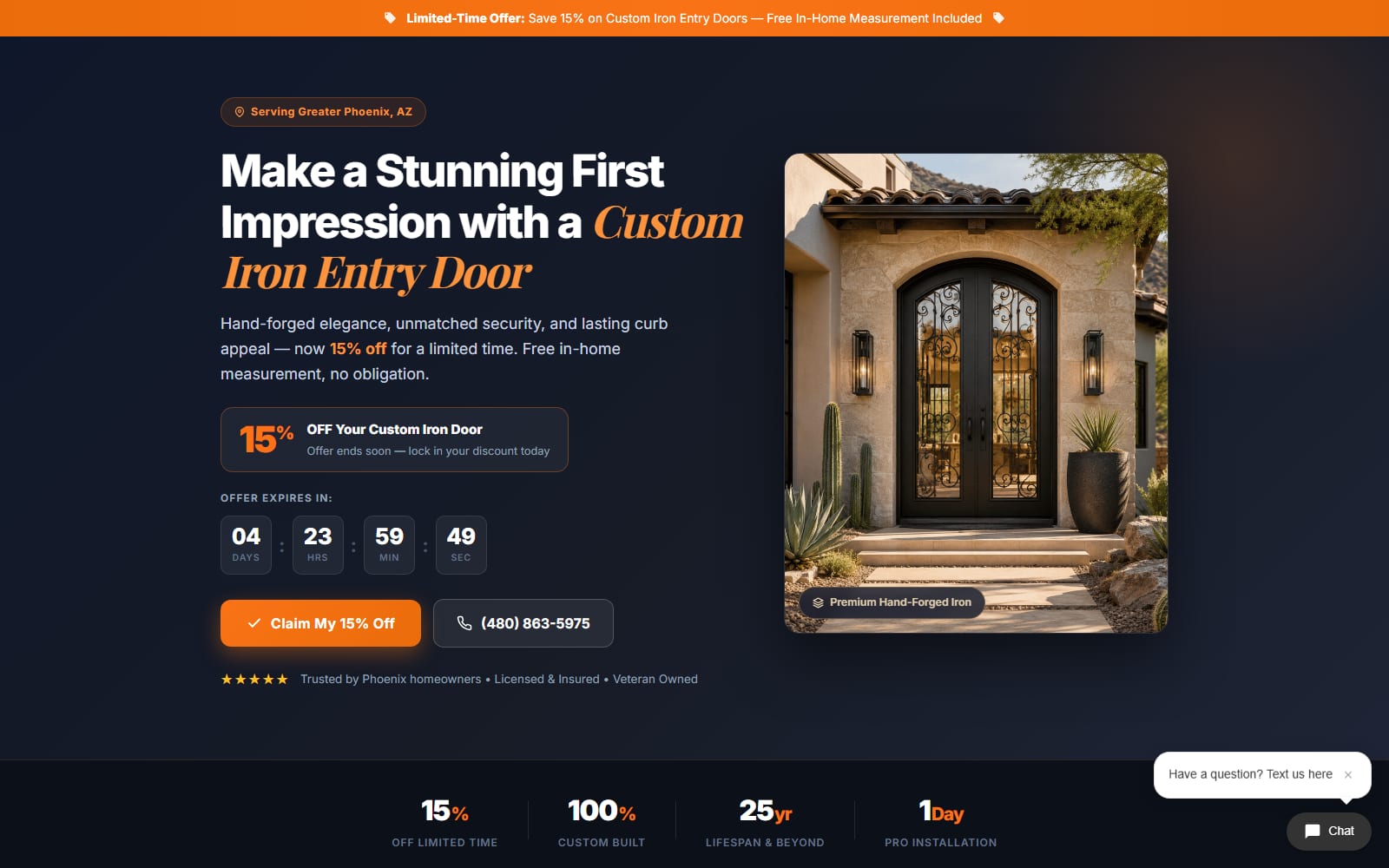 Custom Iron Entry Doors — Phoenix, AZ · Metro