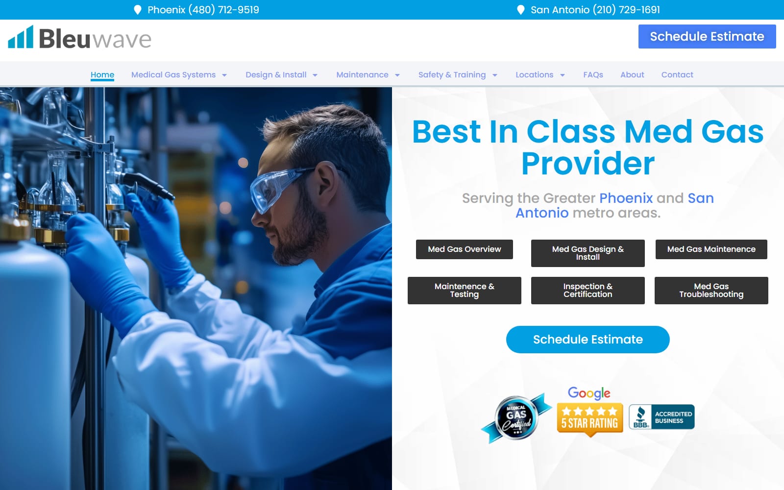 Bleuwave Med Gas — Phoenix, AZ · San Antonio, TX