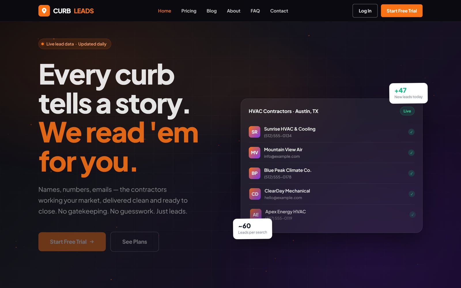Curb Leads — Online · Nationwide