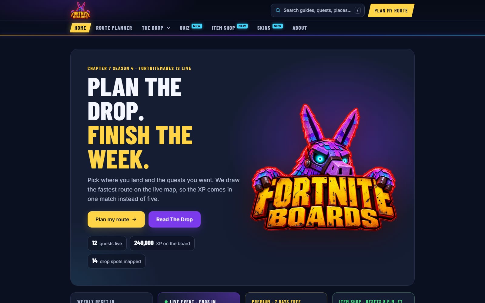 FortniteBoards: Fortnite Routes, News and Item Shop — Online · Worldwide