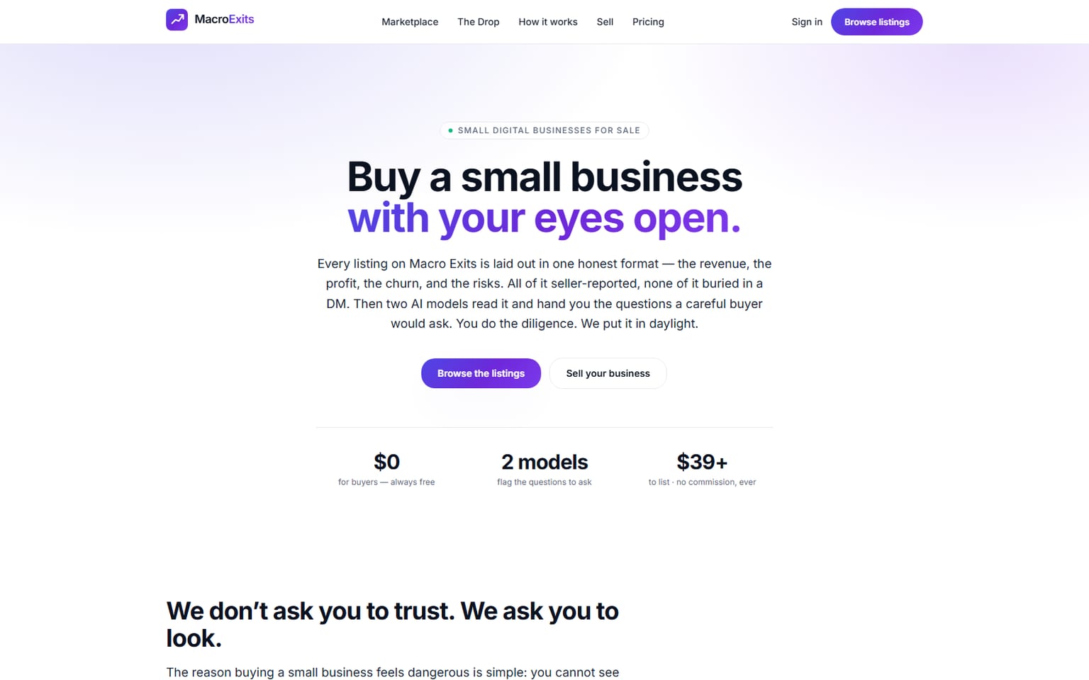 MacroExits — Digital Business Marketplace — Online · Nationwide